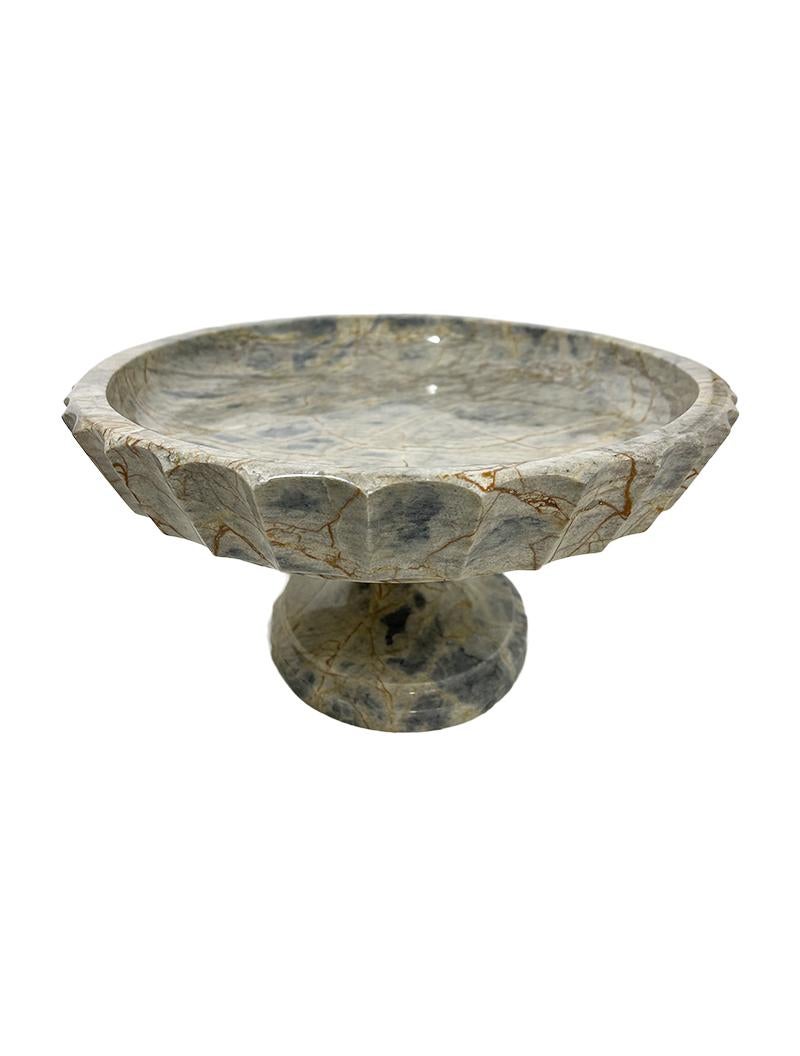 19th Century Marble Oval Tazza Centerpiece Bowl For Sale 2