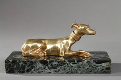 19th Century Marble Paperweights with Ormolu Greyhounds