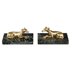 19th Century Marble Paperweights with Ormolu Greyhounds