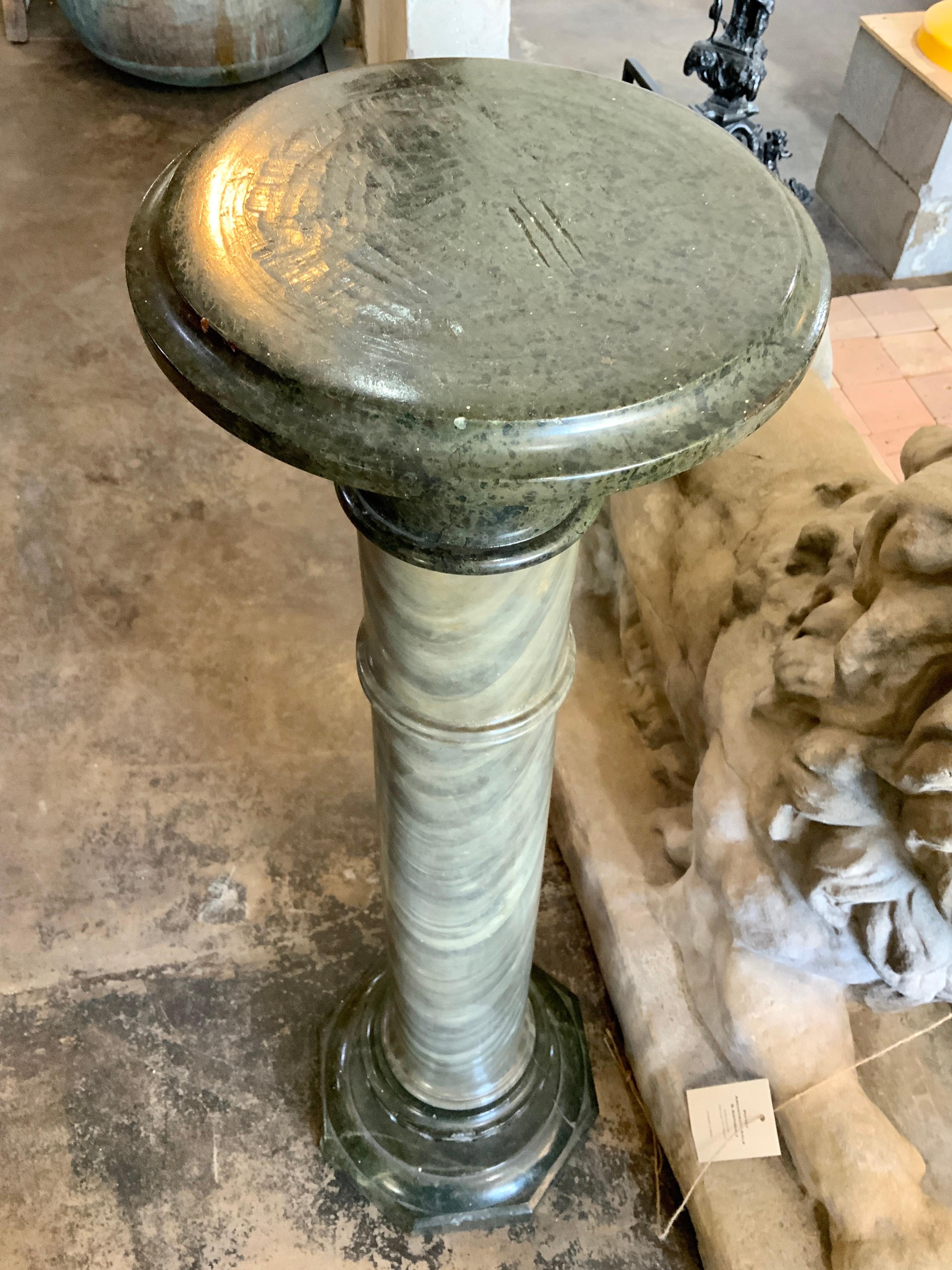 This pedestal origins from France, circa 1890.

Made with marble.

 