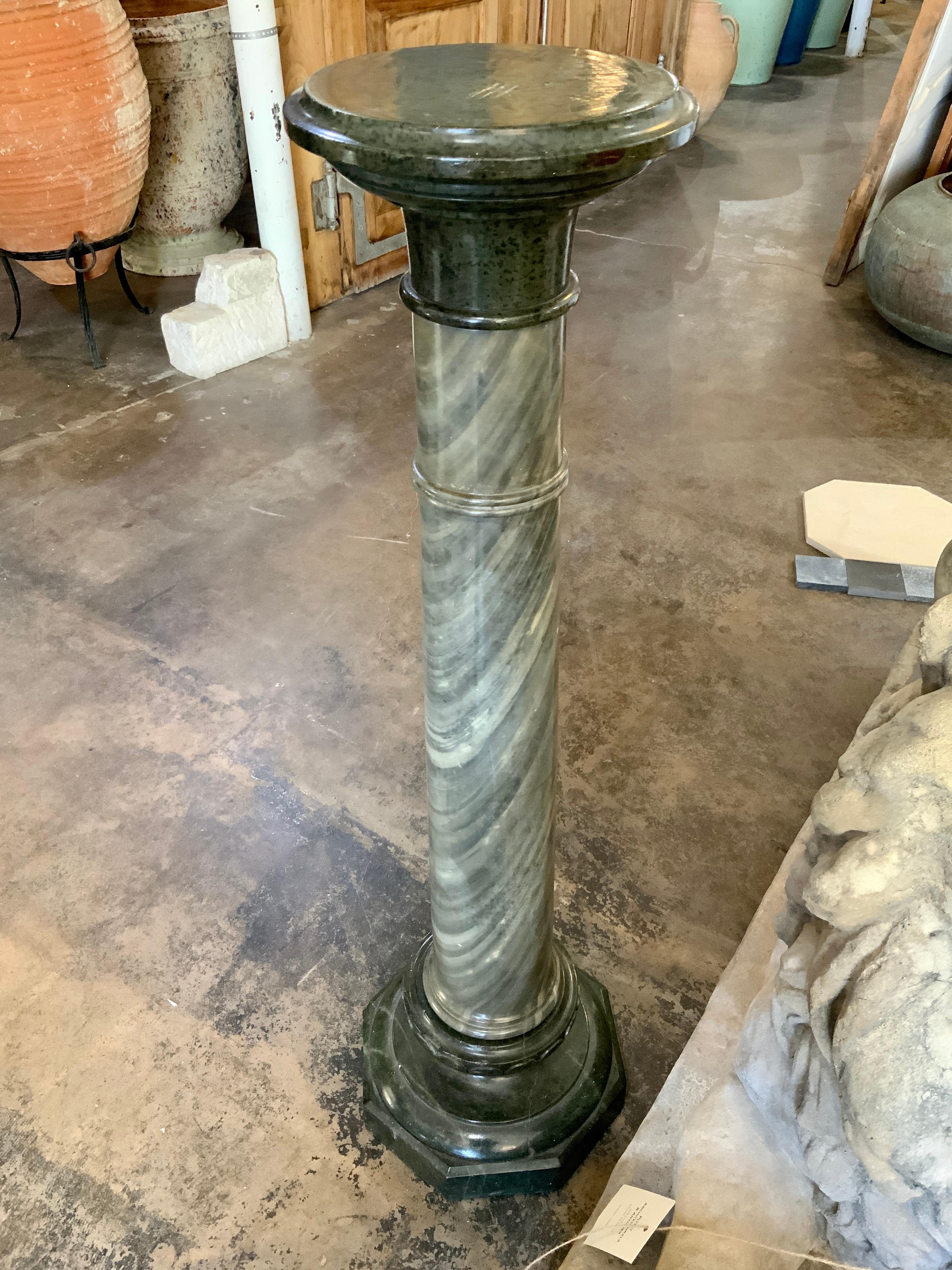 19th Century Marble Pedestal from France In Good Condition For Sale In Dallas, TX