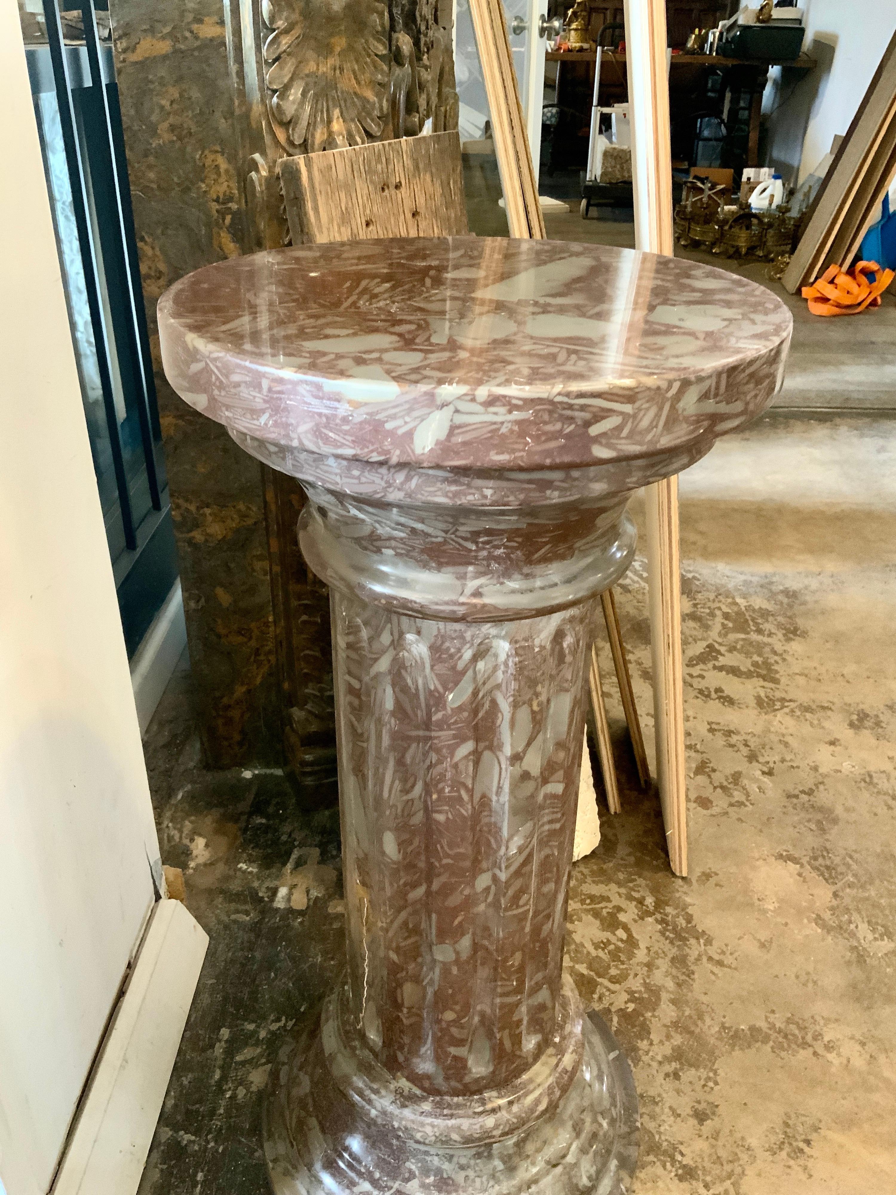 19th Century Marble Pedestal from Italy In Good Condition In Dallas, TX