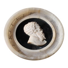 19th Century Marble Profile Roundel/Plaque Grand Tour Alabaster