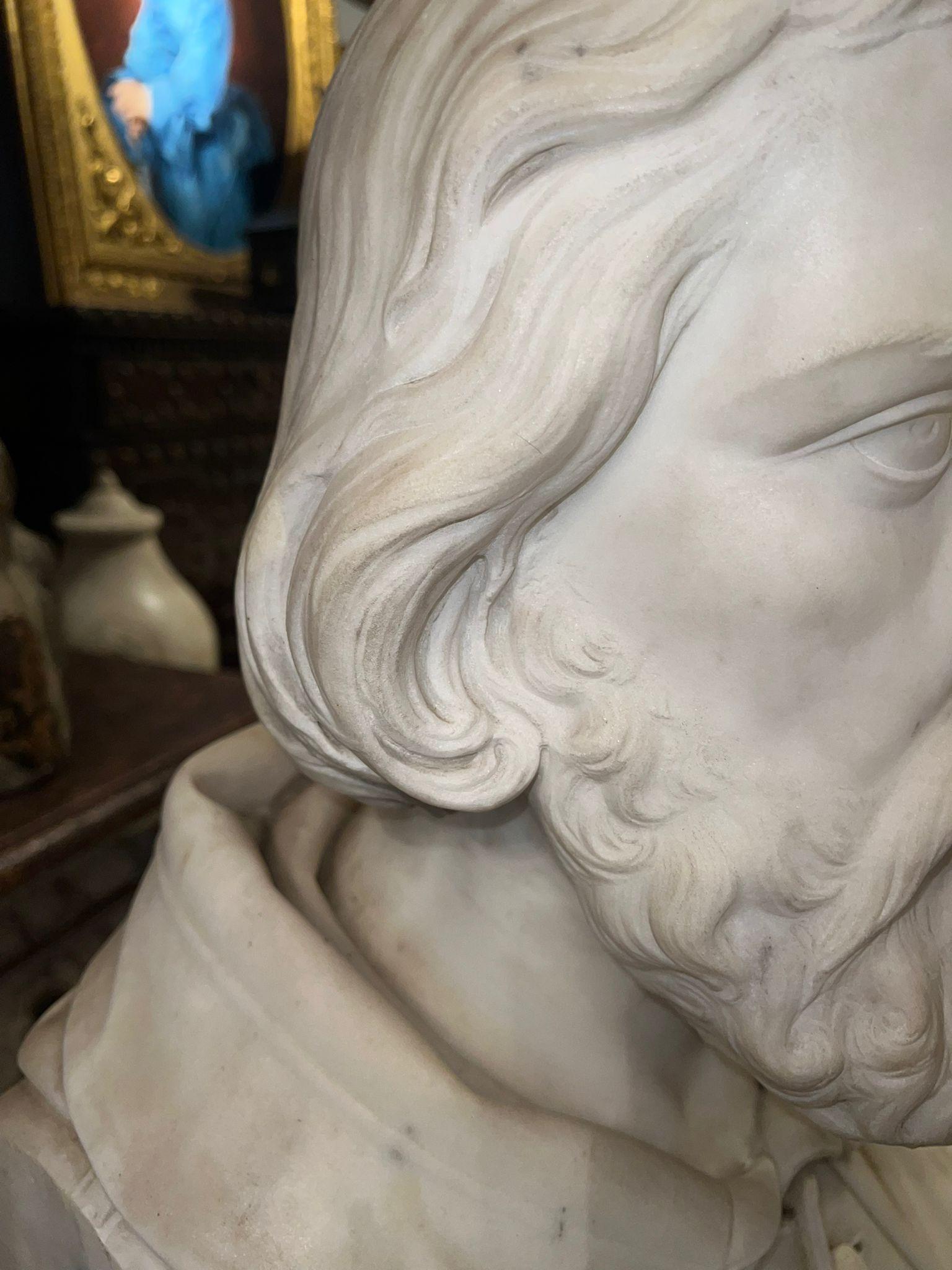 Carrara Marble 19th century marble sculpture by Giovanni Seleroni For Sale