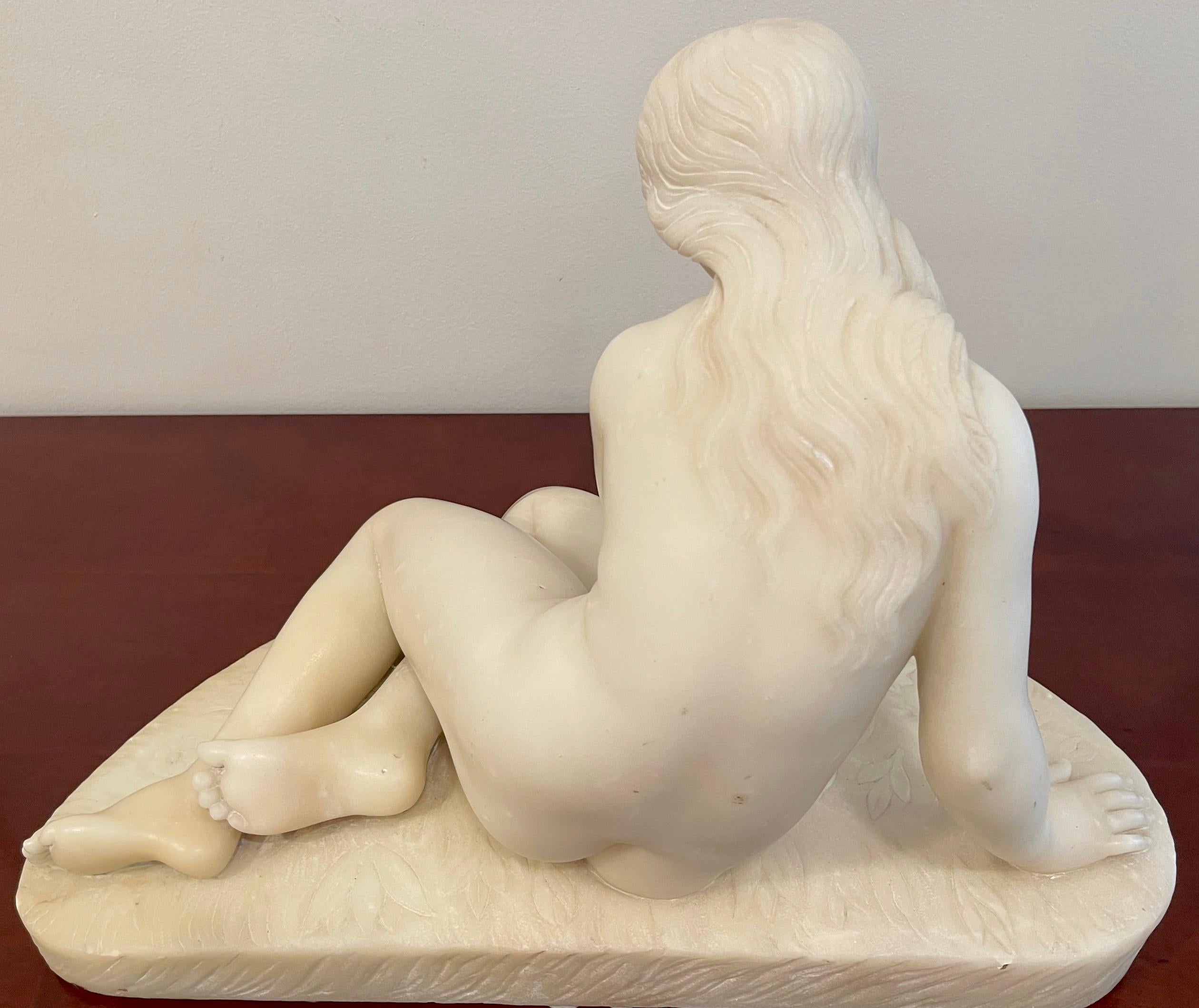 19th Century Marble Sculpture “Eve at the Fountain” After Edward Hodges Baily For Sale 4