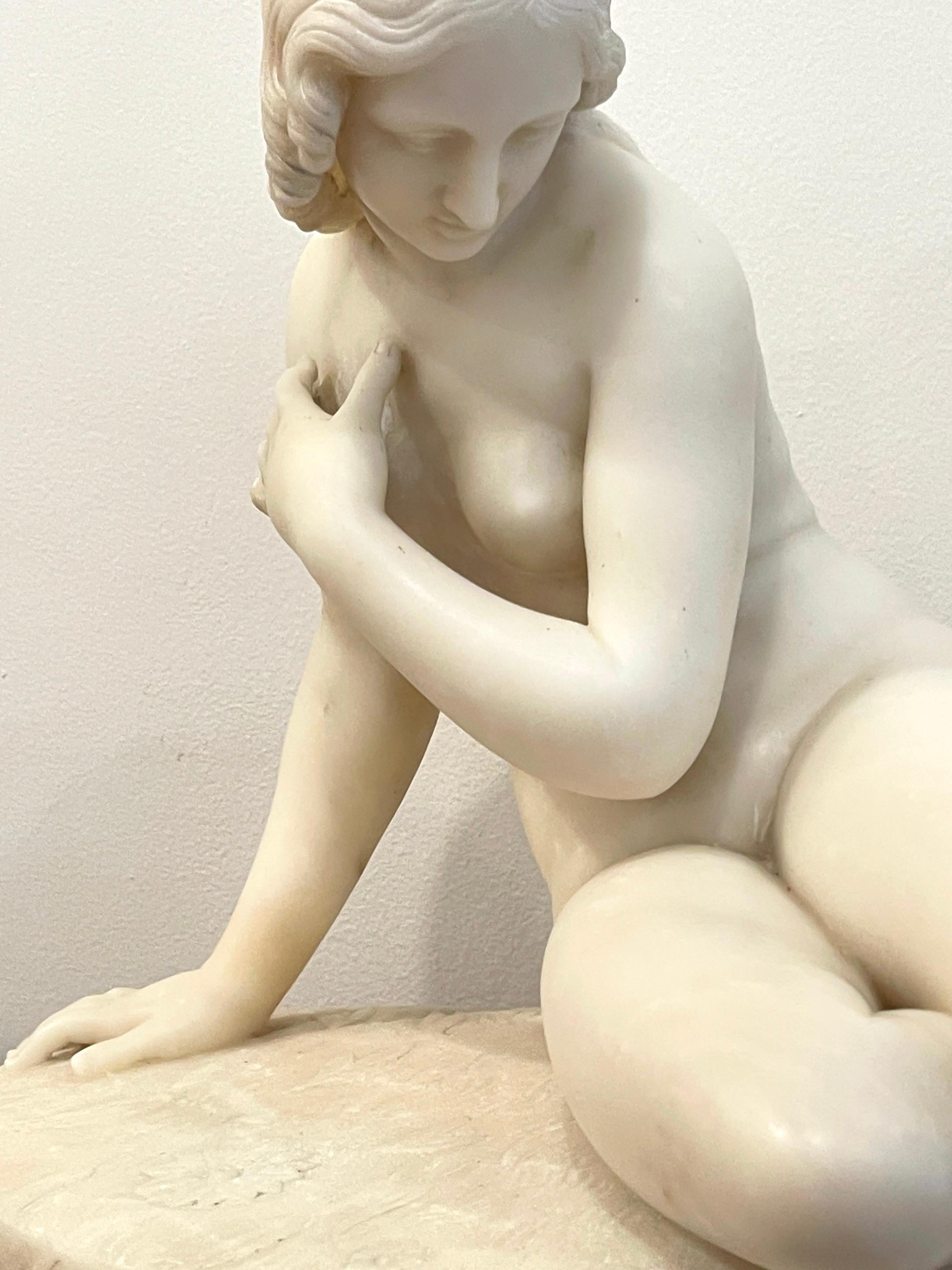English 19th Century Marble Sculpture “Eve at the Fountain” After Edward Hodges Baily For Sale