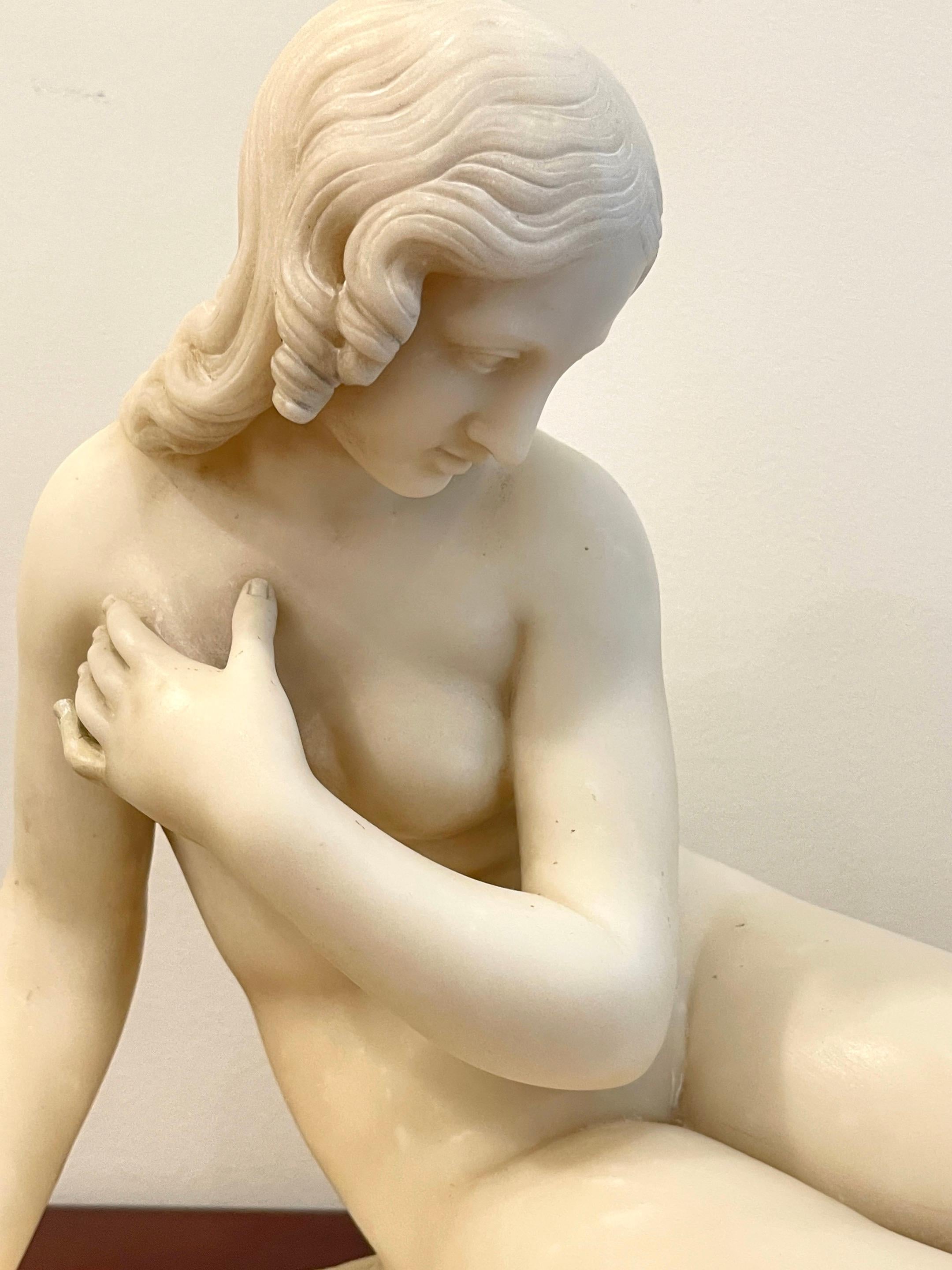 19th Century Marble Sculpture “Eve at the Fountain” After Edward Hodges Baily In Good Condition For Sale In West Palm Beach, FL