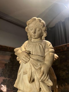 19th century marble sculpture of a little angel
