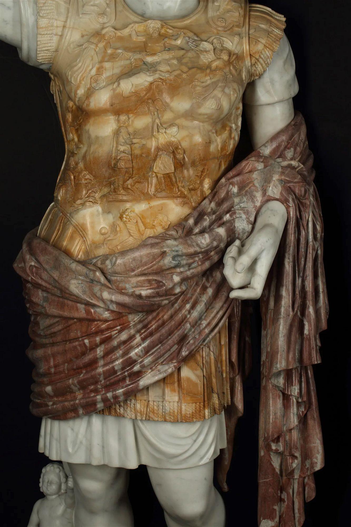 Escultura de mármol de Augusto de Prima Porta, siglo XIX, de Andrea Navari en venta 1