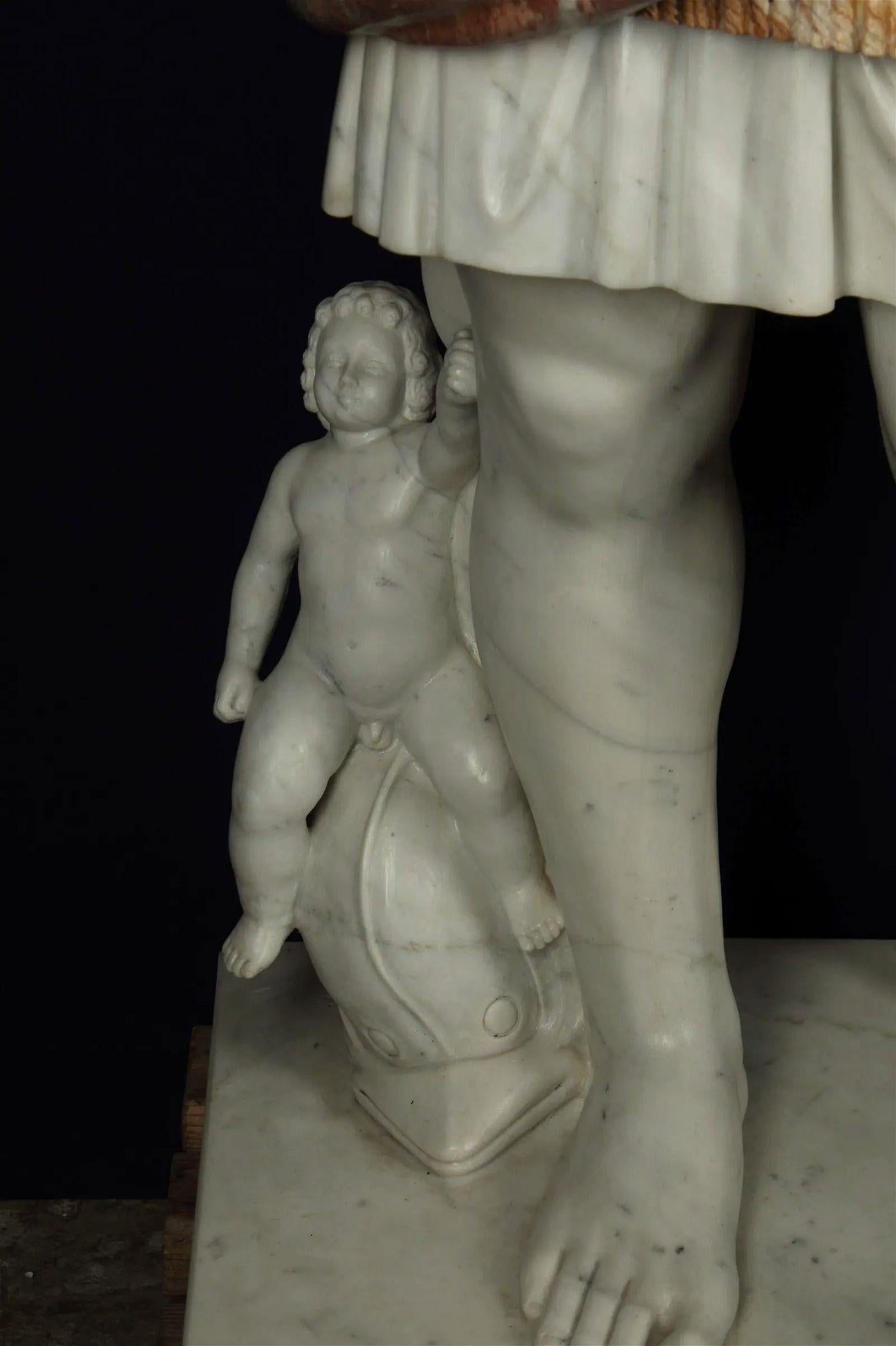 Escultura de mármol de Augusto de Prima Porta, siglo XIX, de Andrea Navari en venta 3