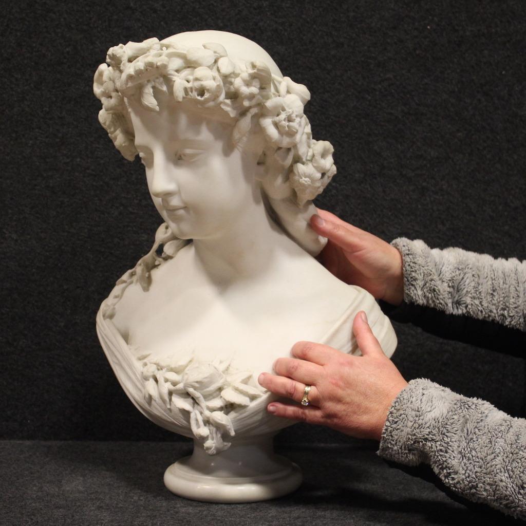 19th Century Marble Signed A. Bottinelli Italian Antique Bust Sculpture, 1880 6