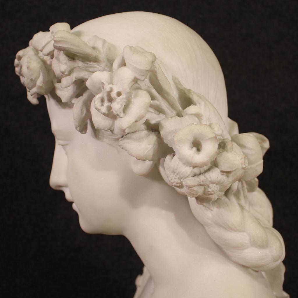 19th Century Marble Signed A. Bottinelli Italian Antique Bust Sculpture, 1880 3