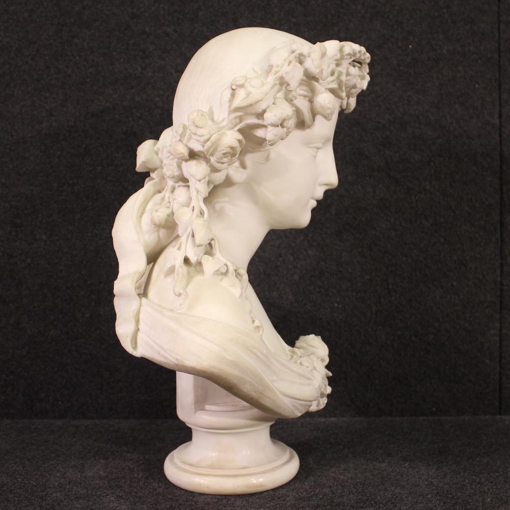 19th Century Marble Signed A. Bottinelli Italian Antique Bust Sculpture, 1880 5