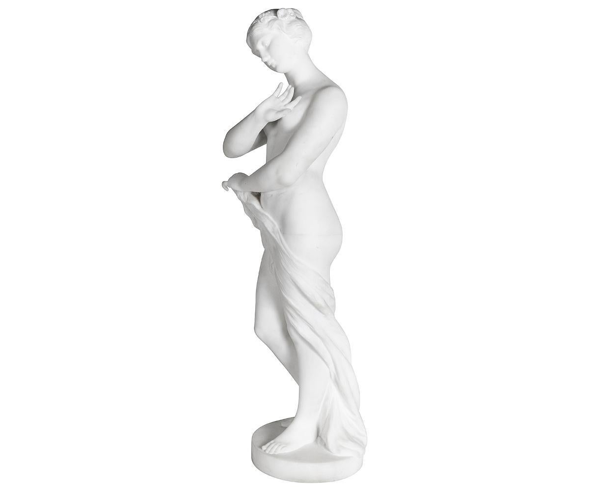 Un'incantevole statua in marmo scolpito francese della fine del XIX secolo raffigurante una fanciulla classica seminuda, circa 1890.

Lotto 78 62828 SNKZZ