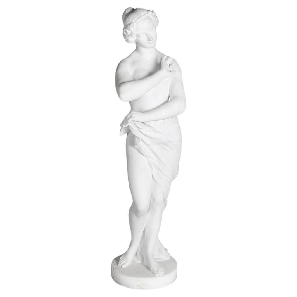 19th Century Marble statue of a classical maiden.