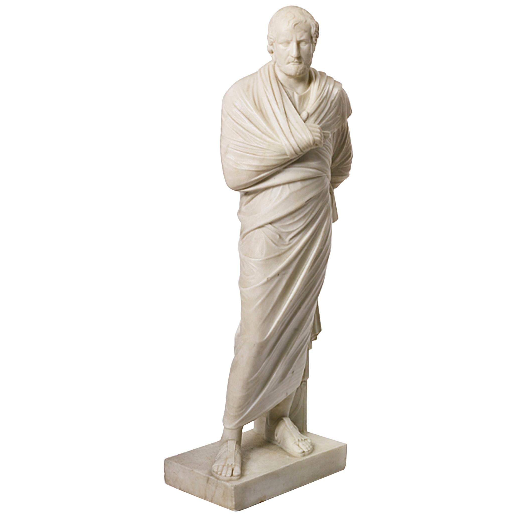 19th Century Marble Statue of Aristedes, Signed by Giacomo Cali