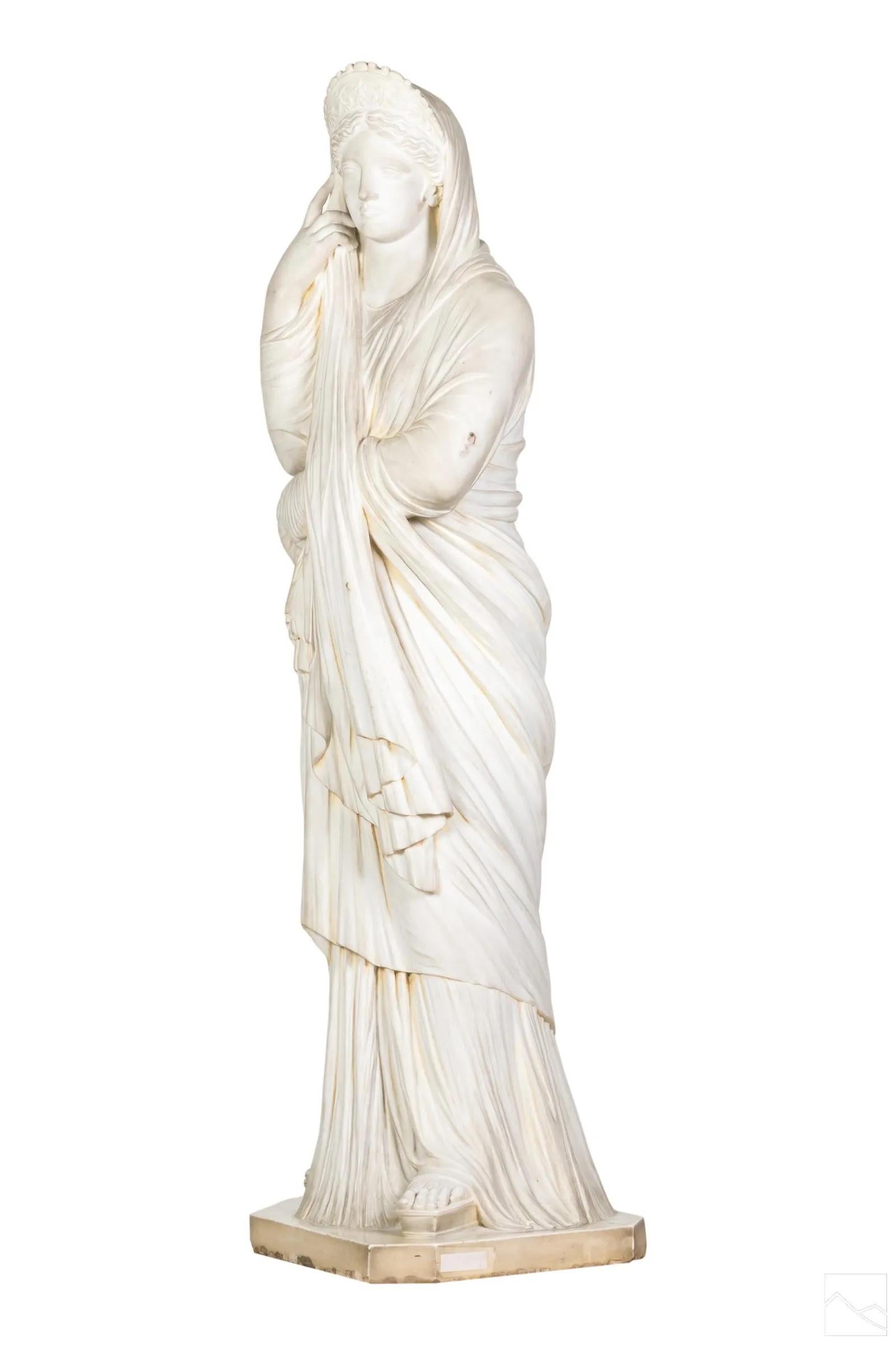 Italian 19th Century Marble Statue of Livia After the Antique For Sale