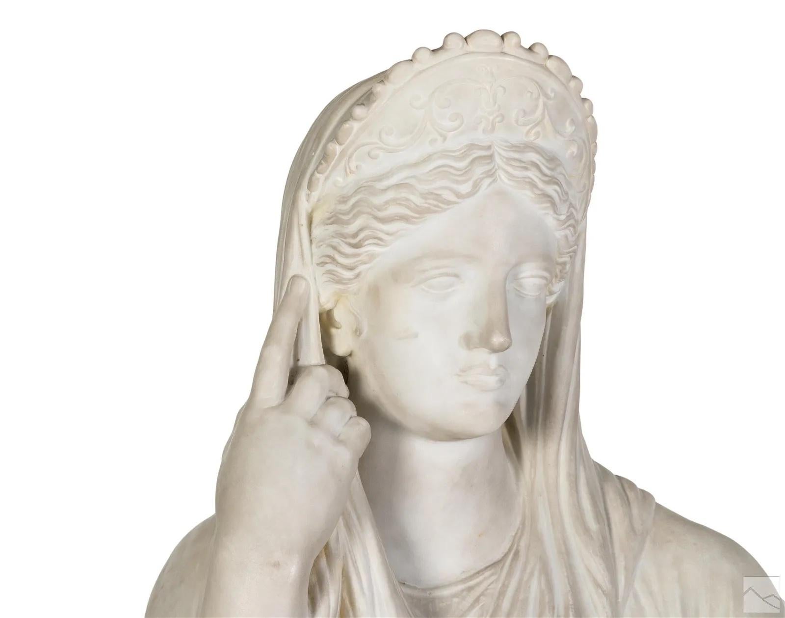 19th Century Marble Statue of Livia After the Antique In Good Condition For Sale In Essex, MA