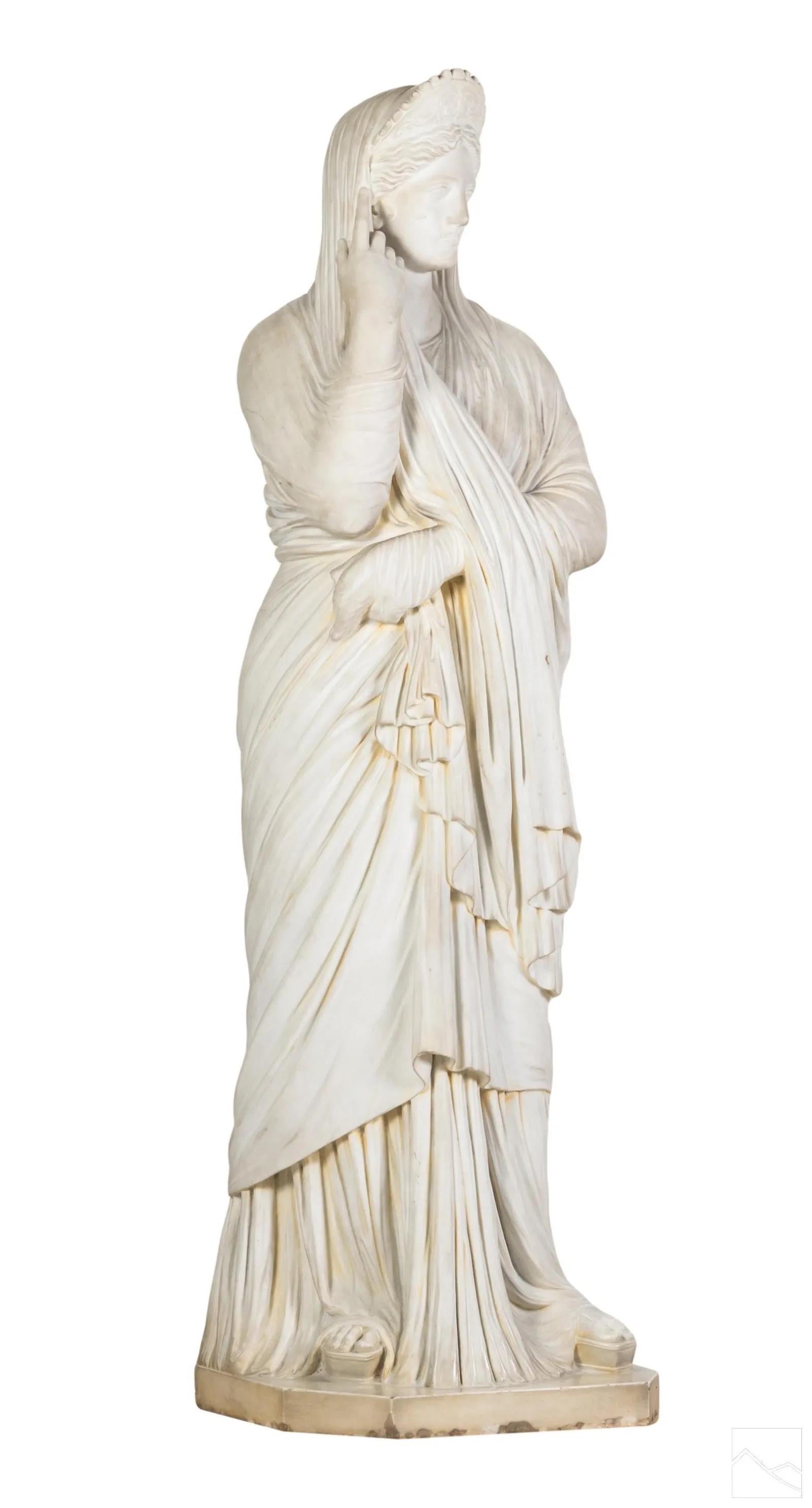Marmorstatue der Livia aus dem 19. Jahrhundert nach der Antike im Angebot 3