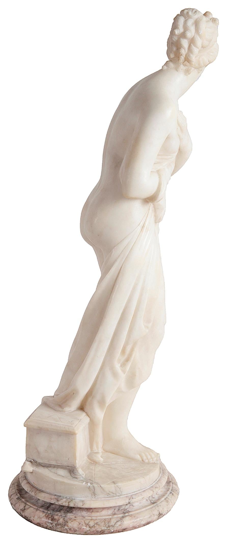 Greco Roman 19th Century Marble statue of Venus Au Bain, 74cm(29
