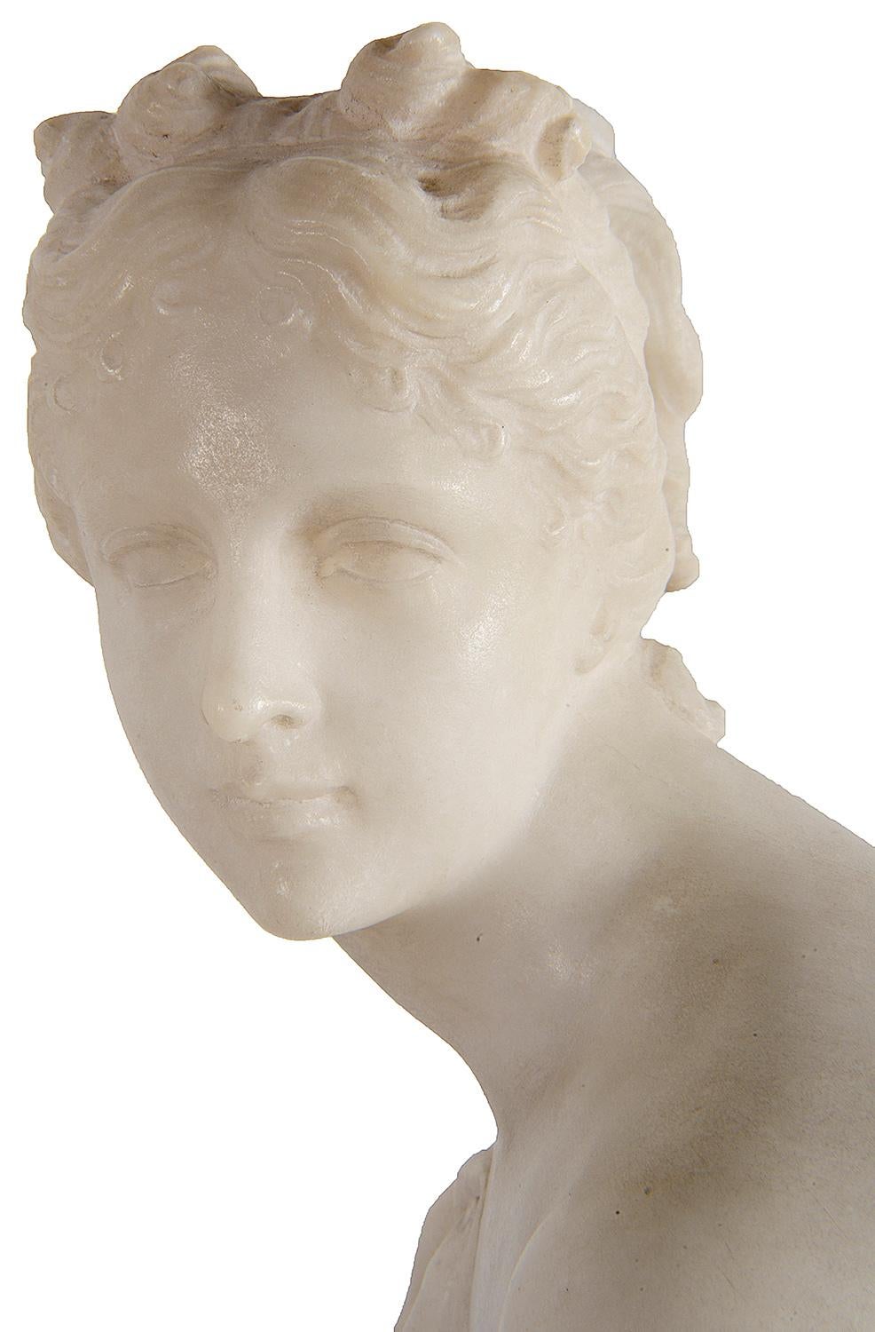19th Century Marble statue of Venus Au Bain, 74cm(29