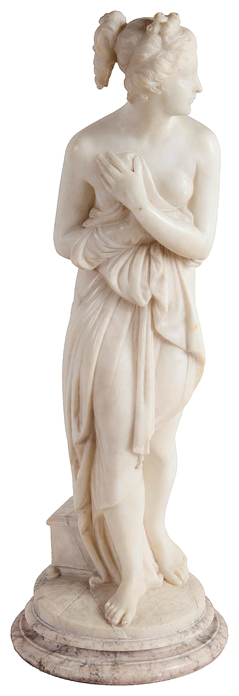 19th Century Marble statue of Venus Au Bain, 74cm(29")high