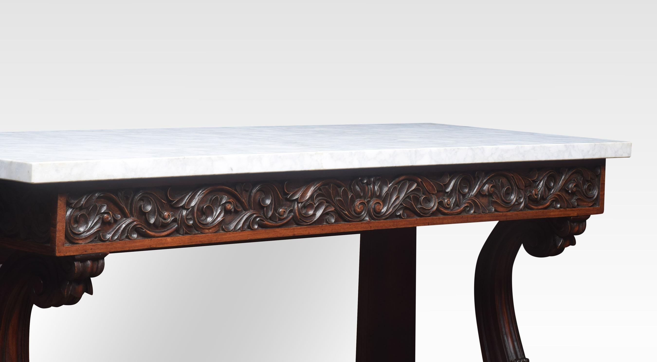 Wood 19th Century Marble Top Console Table For Sale