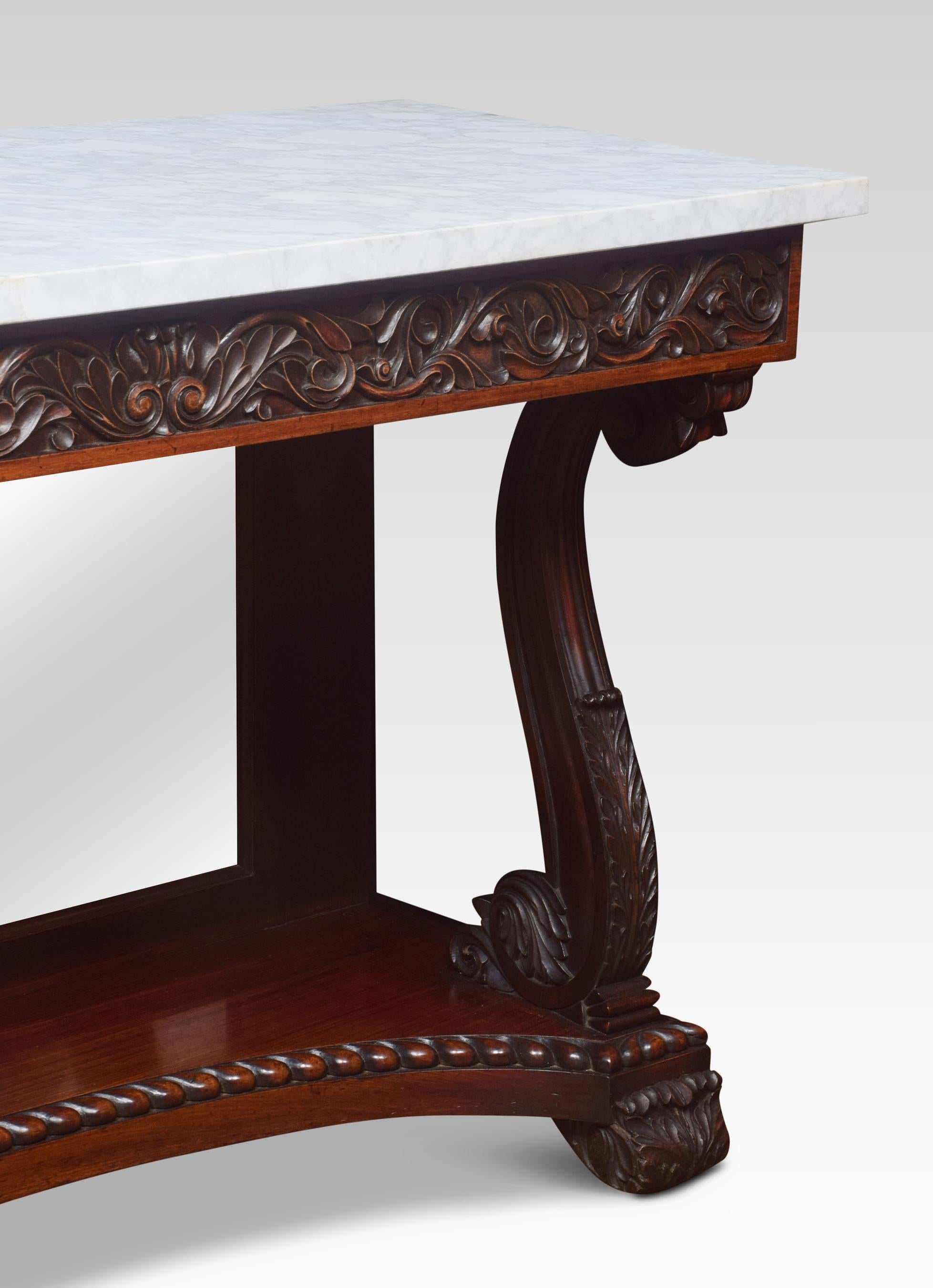 19th Century Marble Top Console Table For Sale 1