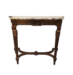 19th Century Marble Top Giltwood Console Table