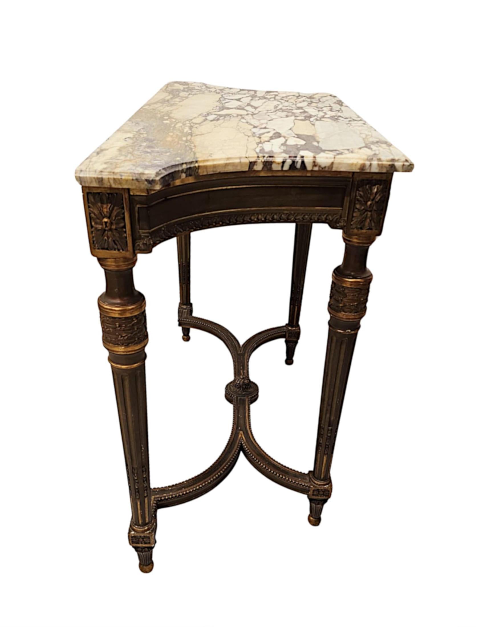 19th Century Marble Top Giltwood Console Table For Sale 2