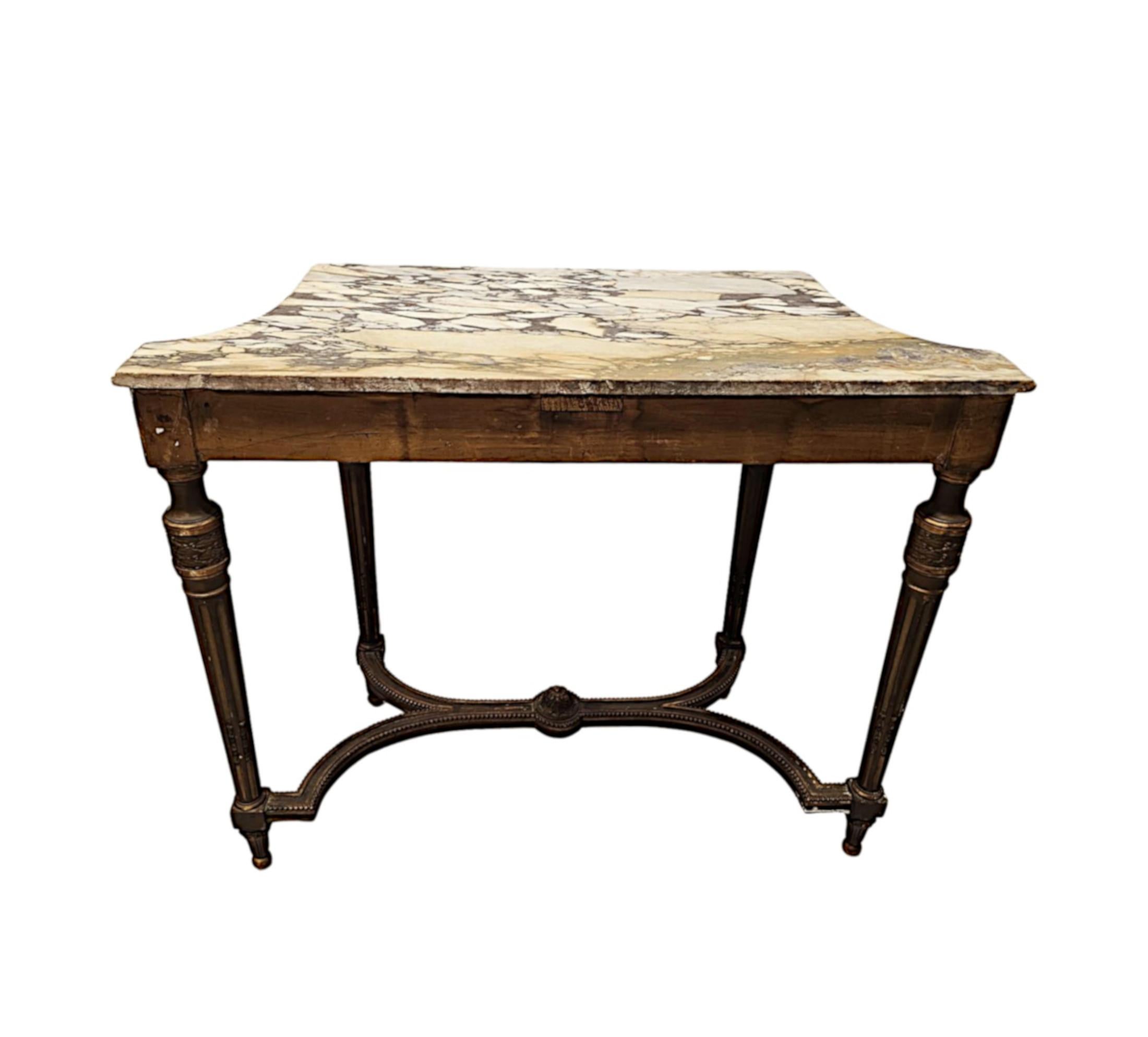 19th Century Marble Top Giltwood Console Table For Sale 3