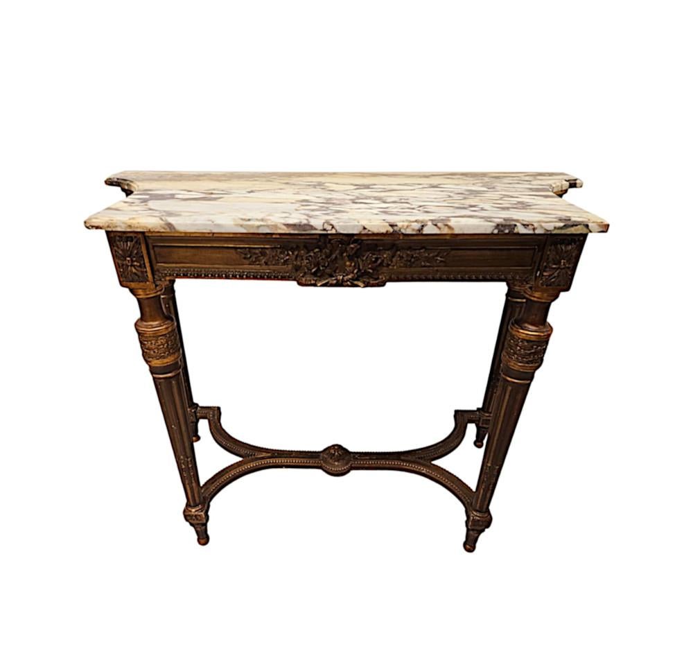 19th Century Marble Top Giltwood Console Table For Sale 4