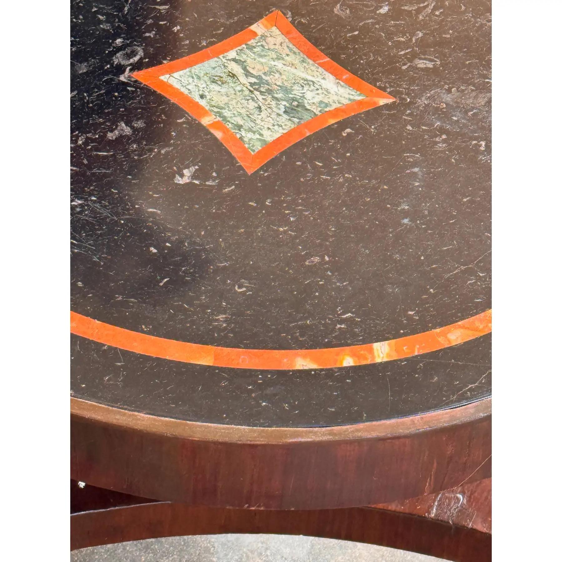 19th Century Marble Top Gueridon Table With Carved Gilt Accents For Sale 1
