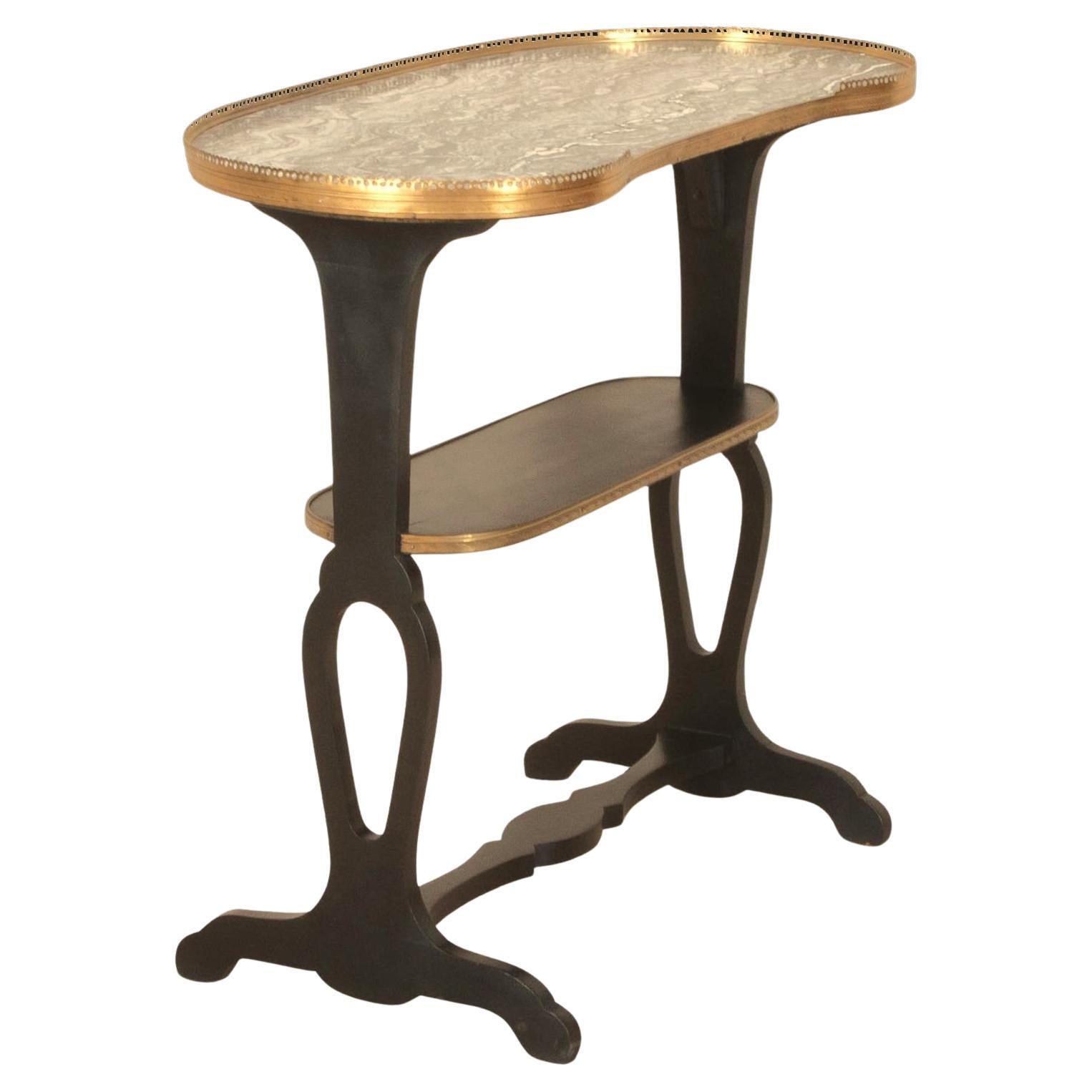 Table en forme de rein à plateau de marbre du 19e siècle en vente