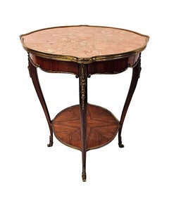 19th Century Marble Top Occasional or Lamp Table With Ormolu Mounts