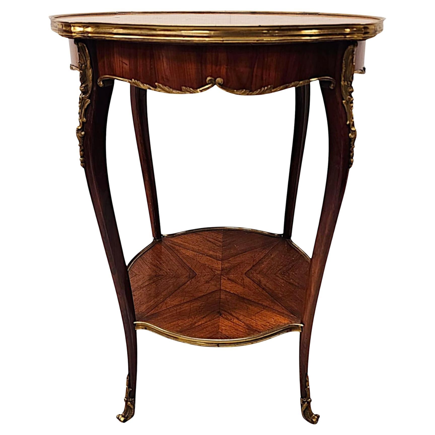 19th Century Marble Top Occasional or Lamp Table With Ormolu Mounts For Sale