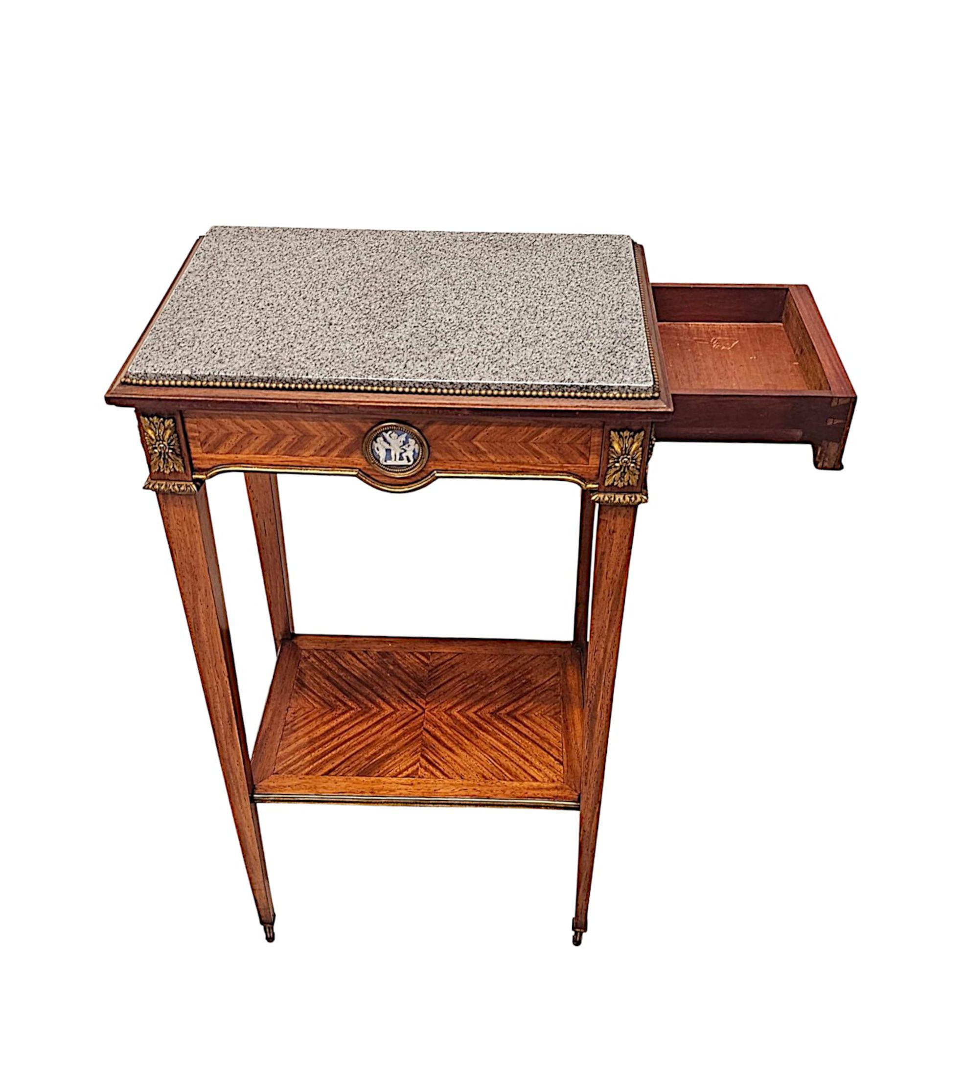 Mesa de lámpara del siglo XIX con tapa de mármol y montada en ormolu en Bueno estado para la venta en Dublin, IE