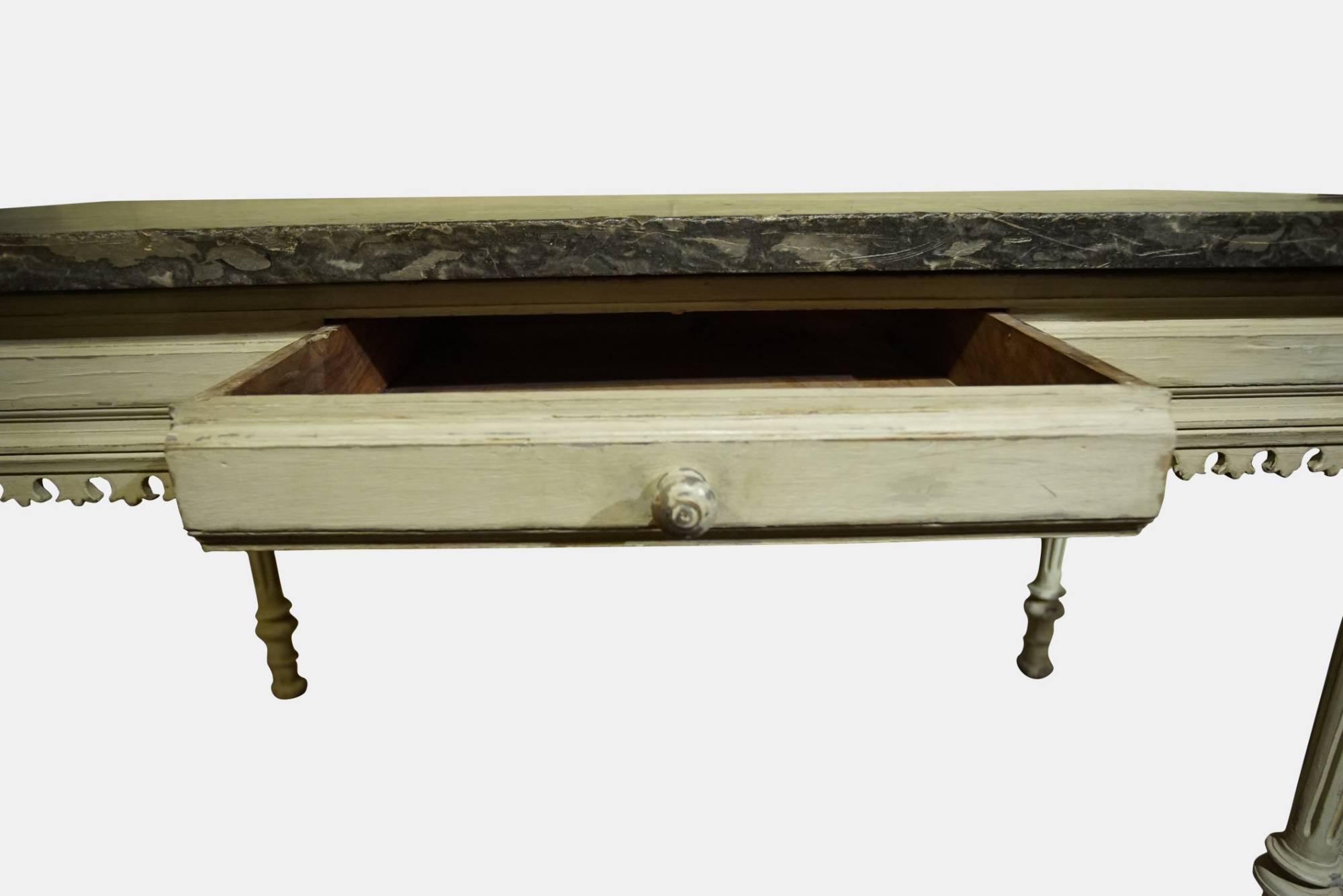 19th Century Marble-Top Serving Table 1
