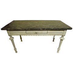 19th Century Marble-Top Serving Table