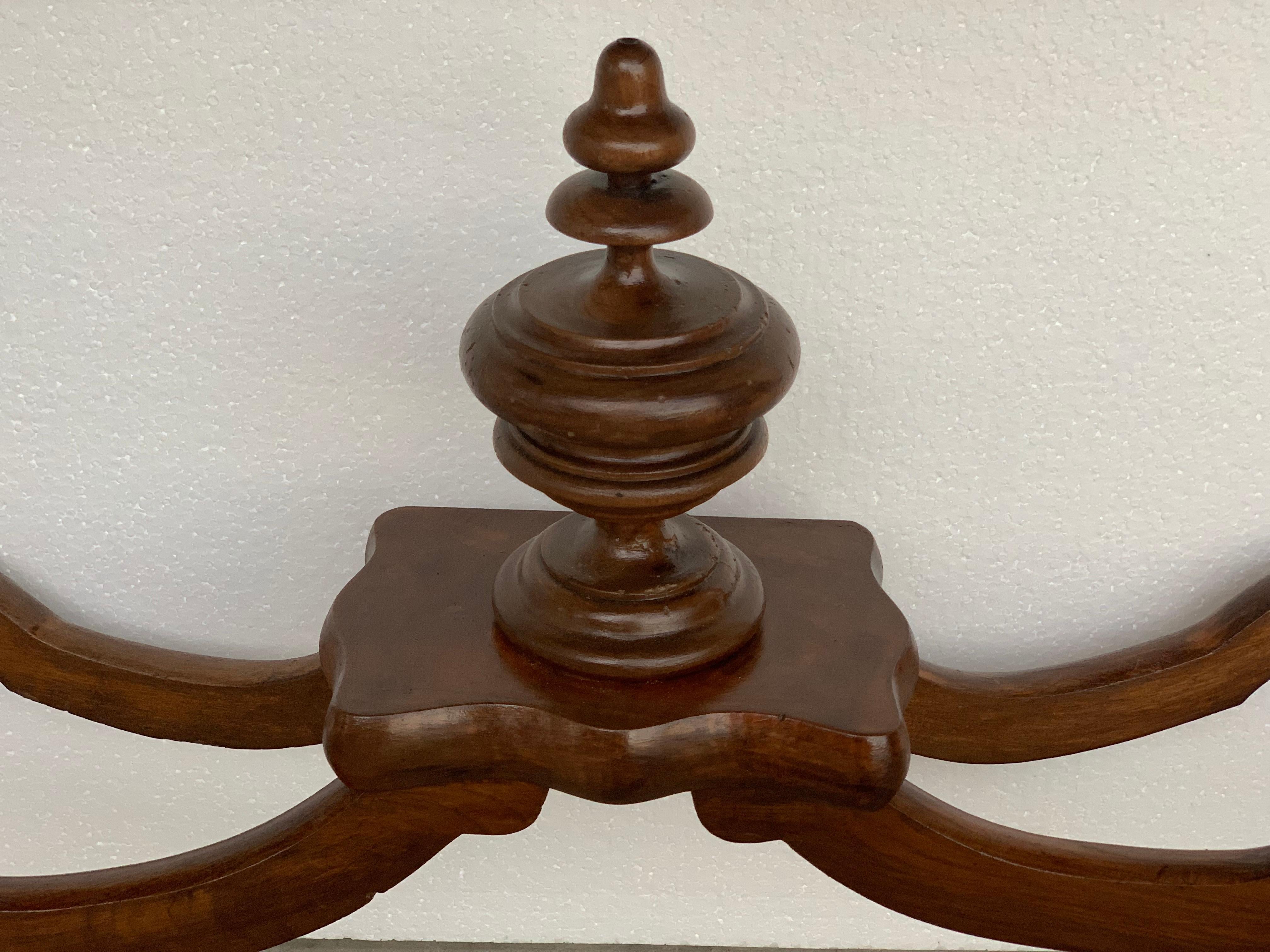 19th Century Marble-Top Walnut Console Table with Drawer 5