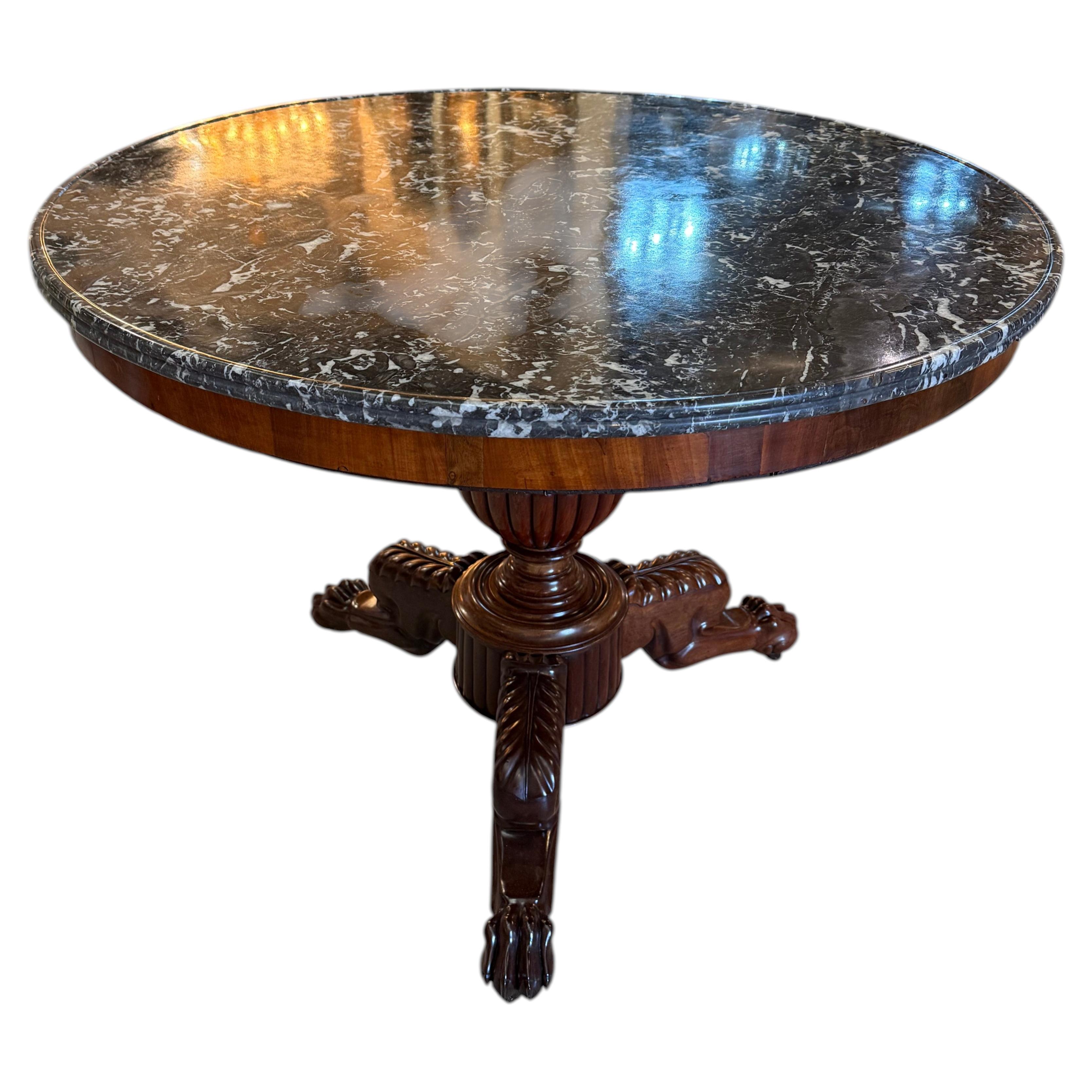 19th century marble topped centre table / Gueridon