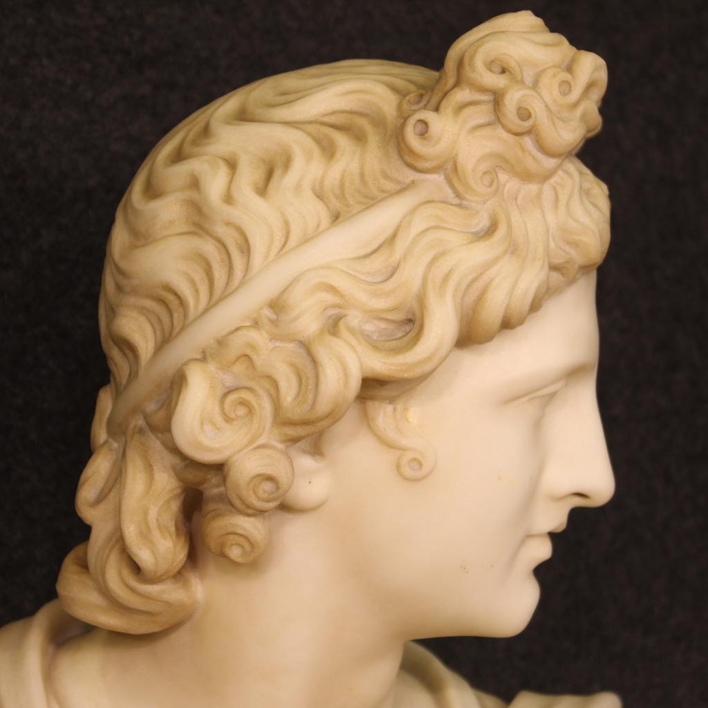 19th Century Marbre Neoclassical Style Italian Sculpture God Apollo, 1880 2