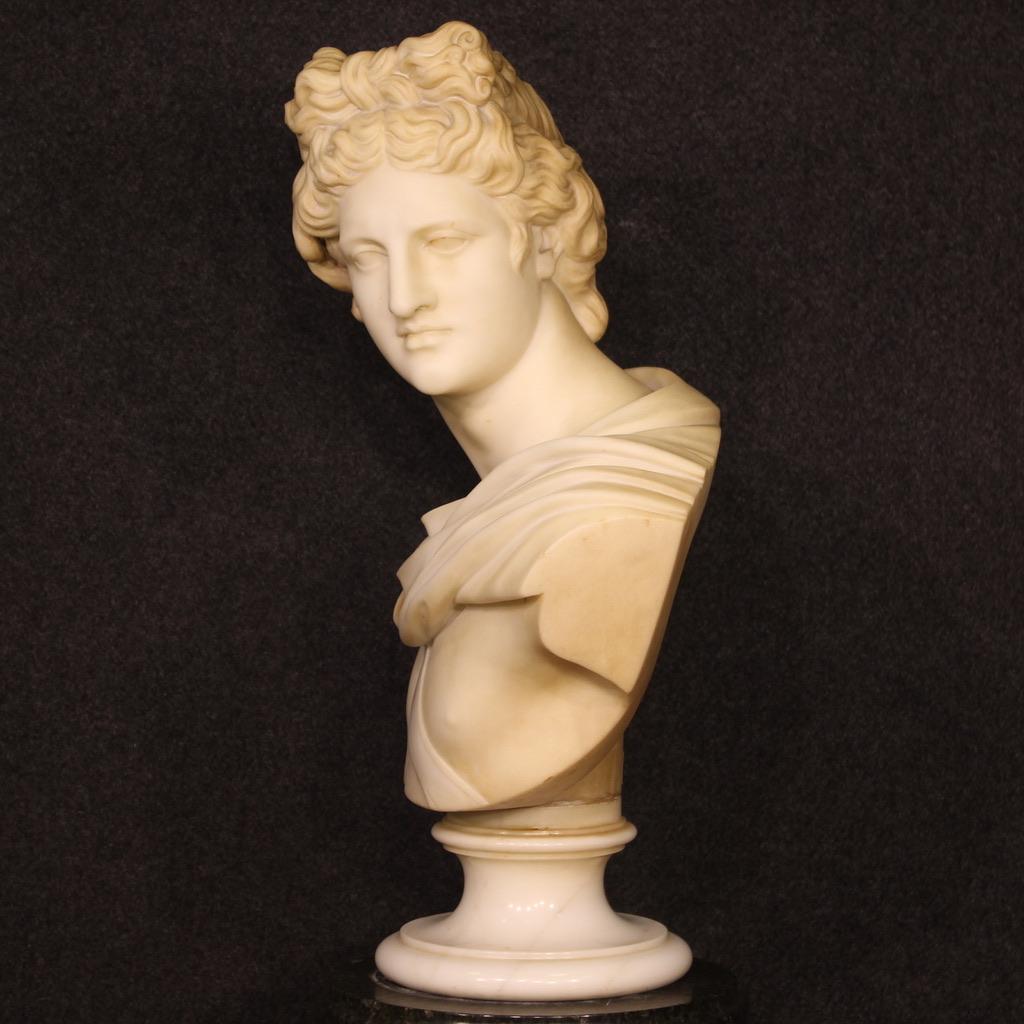 19th Century Marbre Neoclassical Style Italian Sculpture God Apollo, 1880 4