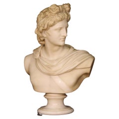 19th Century Marbre Neoclassical Style Italian Sculpture God Apollo, 1880
