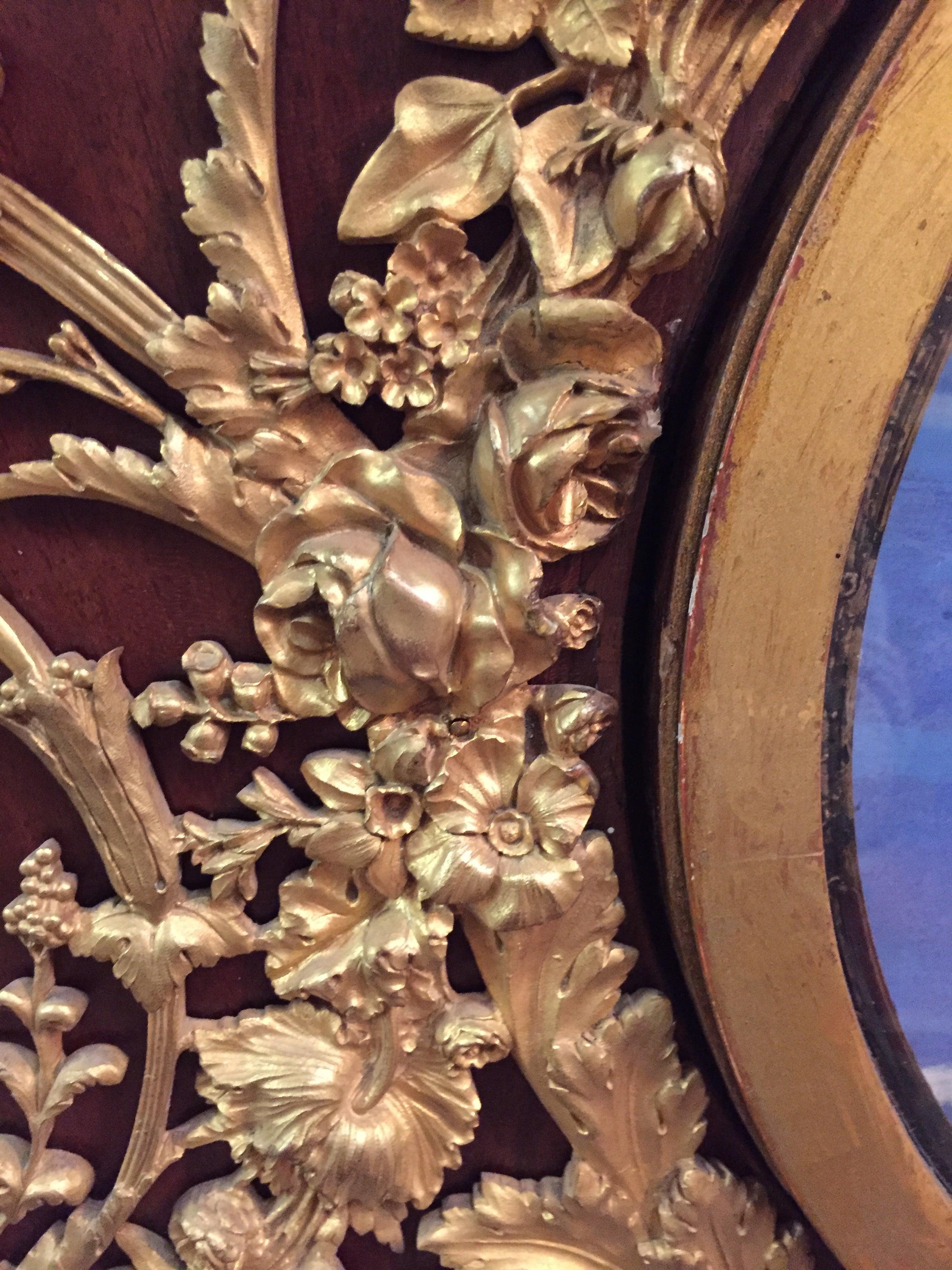 Antique 19th Century Marie-Antoinette Commode Paris Fire-Gilt Bronze Mahogany For Sale 10