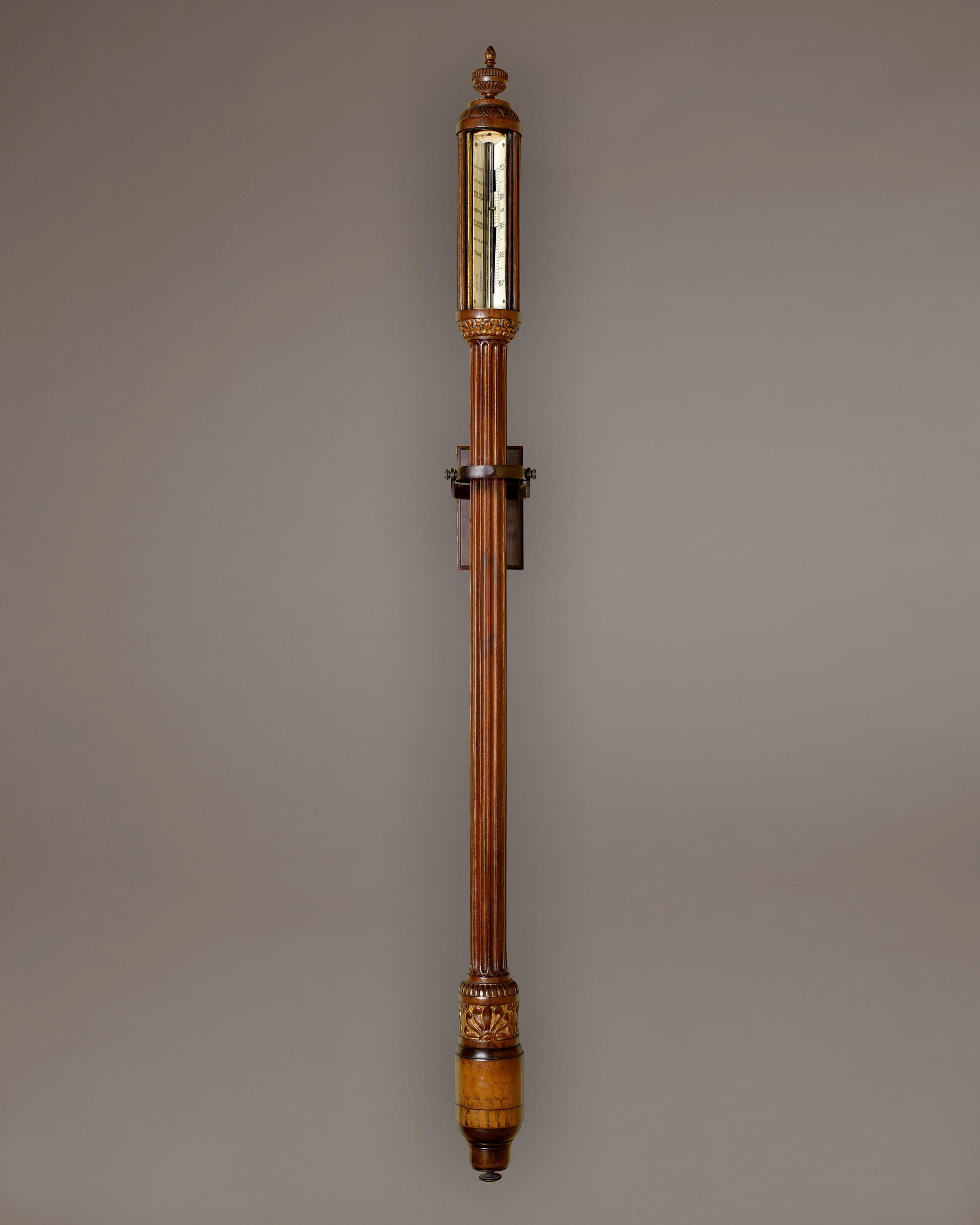 Antike Englisch Mahagoni-Marine-Barometer unterzeichnet von Nixon, 19. Jahrhundert  (Gedrechselt) im Angebot