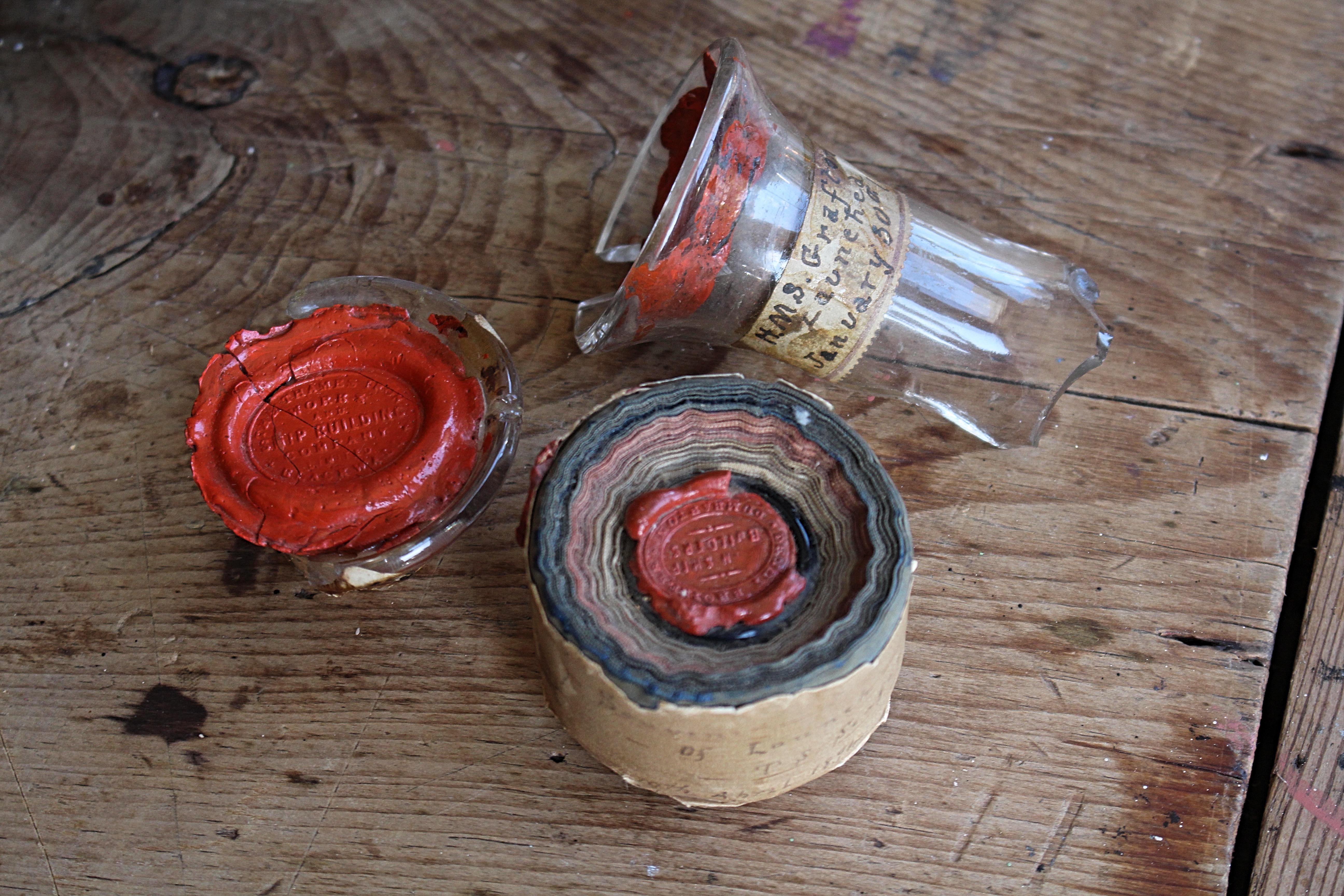 19th Century Maritime Curiosities Launch Bottle Shards Naval Sailors For Sale 8