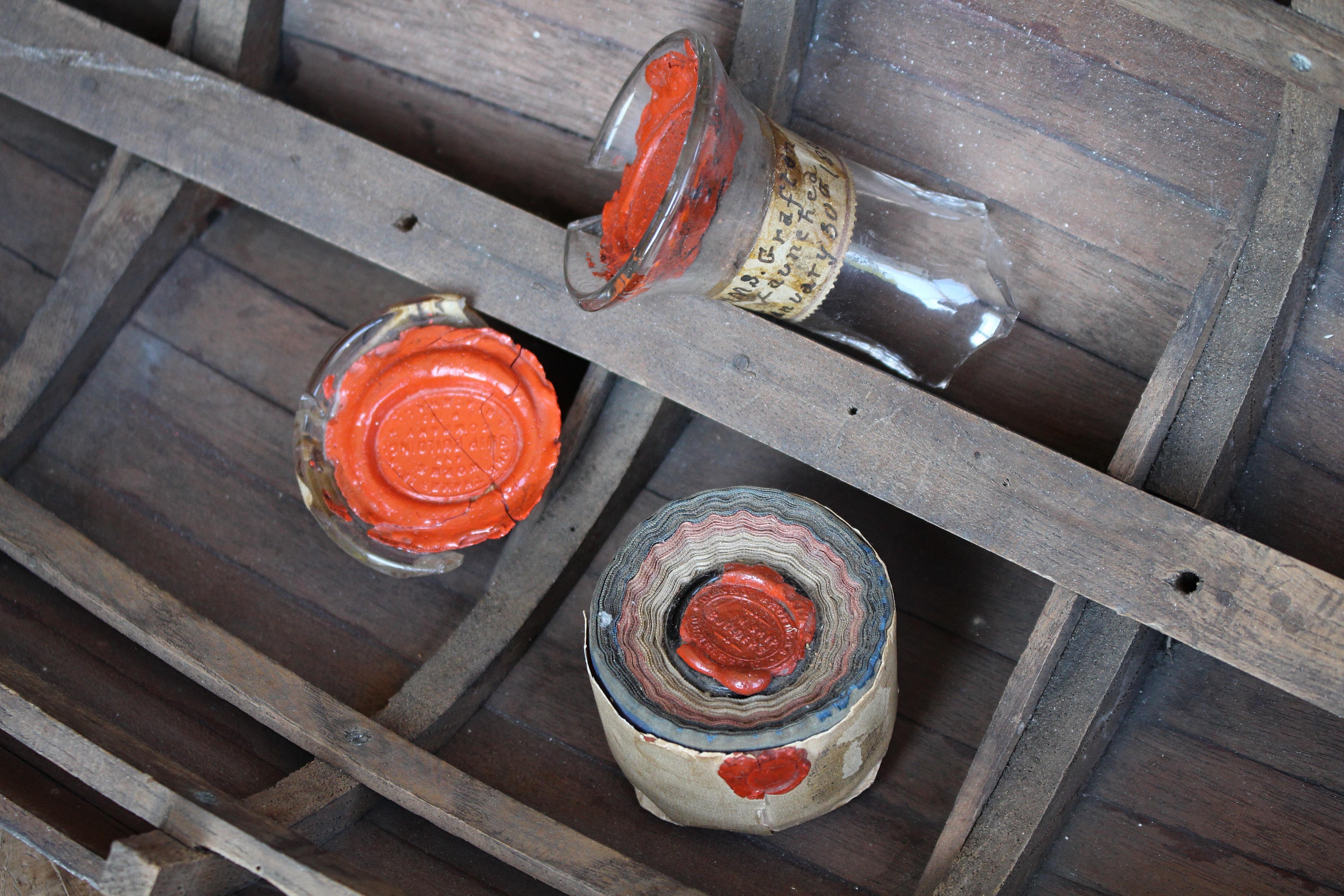 Late Victorian 19th Century Maritime Curiosities Launch Bottle Shards Naval Sailors For Sale