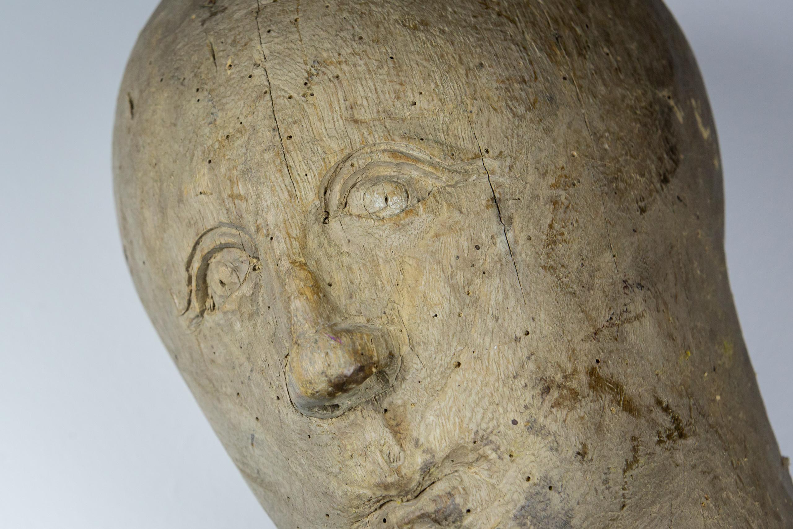 19th Century Marotte or Miliners Head For Sale 4