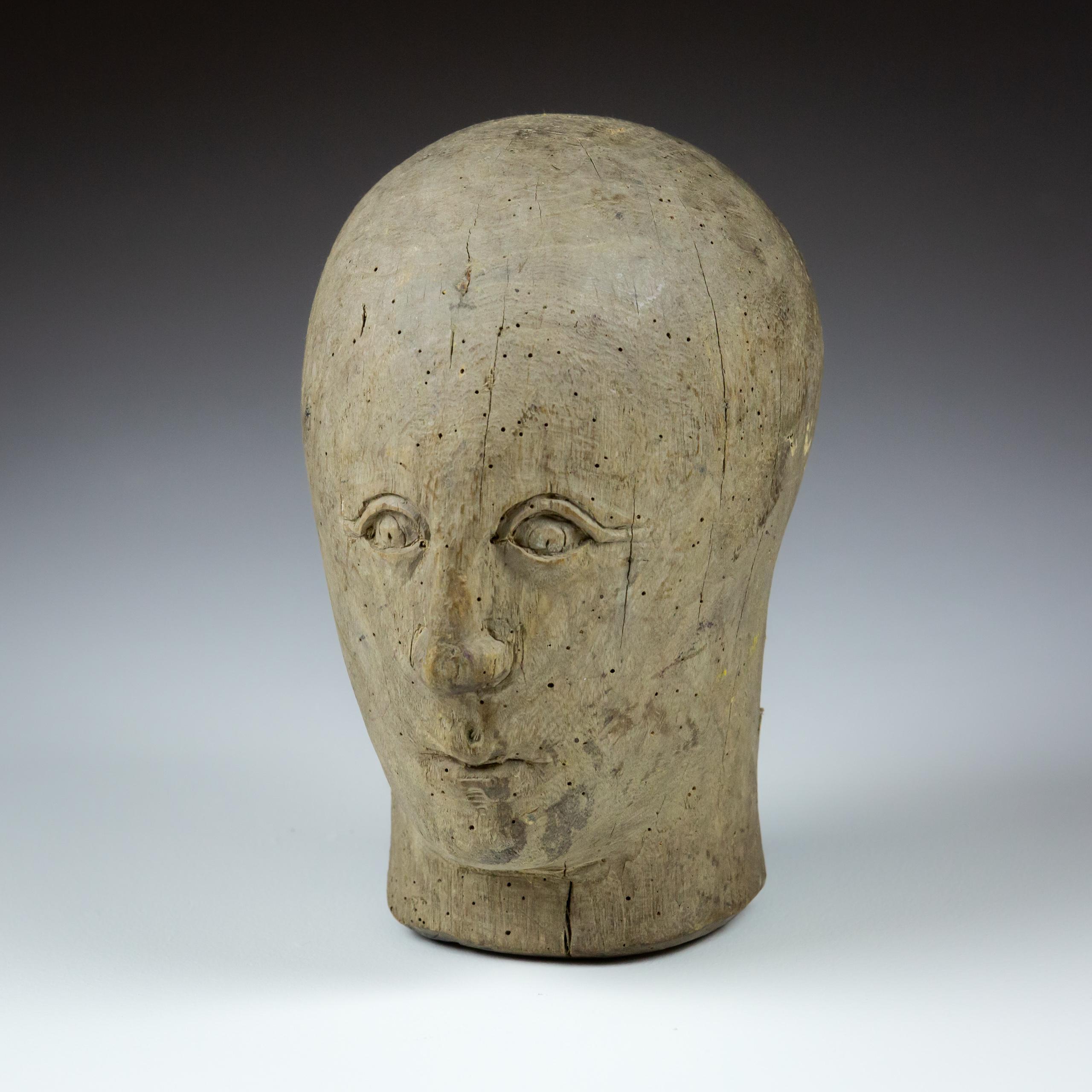 French 19th Century Marotte or Miliners Head For Sale